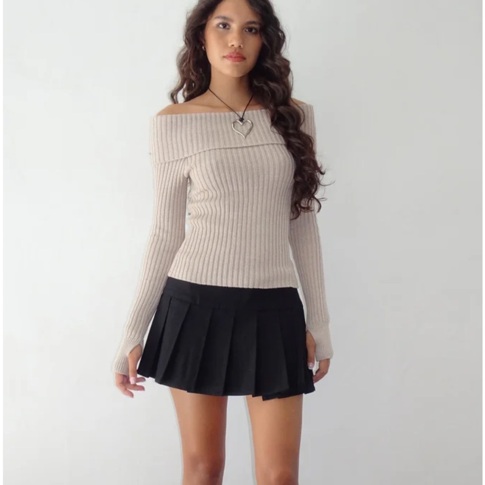 NWT Motel Rocks Off-Shoulder Ribbed Knit Sweater